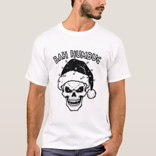 Bah Humbug Skull T-Shirt (Voorkant)