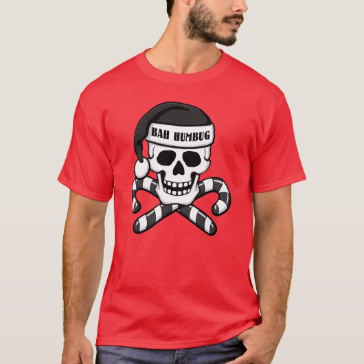 'Bah Humbug' Skull T-shirt (Voorkant)
