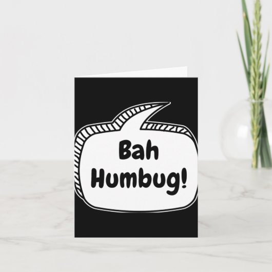 Bah Humbug Speech Bubble T Shirt Kaart (Voorkant)