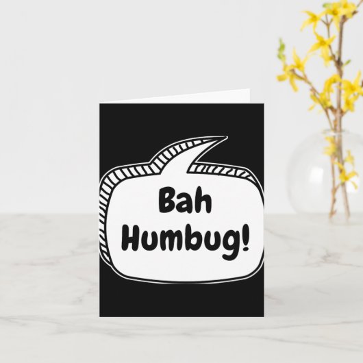 Bah Humbug Speech Bubble T Shirt  Kaart (Gele Bloem)