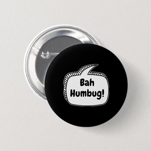 Bah Humbug Speech Bubble T Shirt  Ronde Button 5,7 Cm (Voorkant /achterkant)