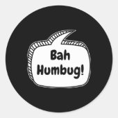 Bah Humbug Speech Bubble T Shirt  Ronde Sticker (Voorkant)