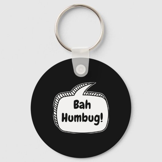 Bah Humbug Speech Bubble T Shirt Sleutelhanger (Voorkant)