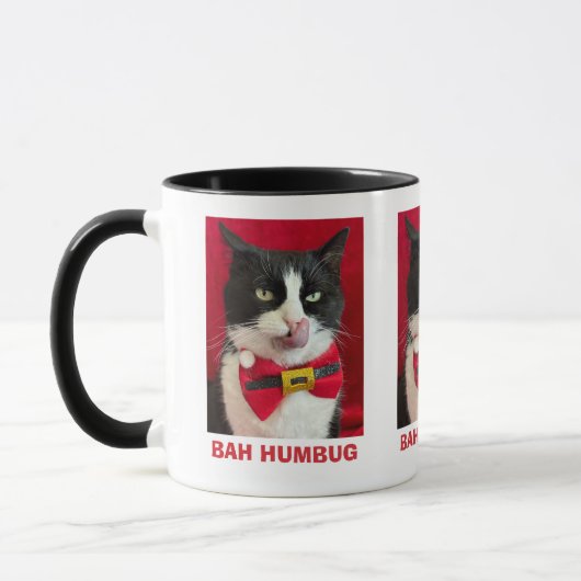 Bah Humbug Tuxedo Cat Christmas Mok (Links)