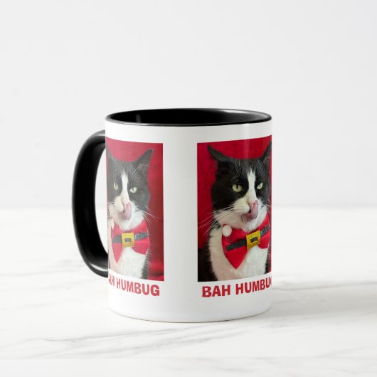 Bah Humbug Tuxedo Cat Christmas Mok (Voorkant links)