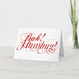 Bah! Humbug! typografie Kerstkaart Feestdagen Kaart