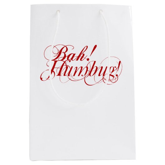 Bah! Humbug! typografie Medium Cadeauzakje (Voorkant)