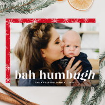 Bah Humbug Ugh Funny Holiday-fotokaart