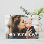 Bah Humbug Ugh Funny Holiday-fotokaart Feestdagenkaart (Staand voorkant)