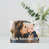 Bah Humbug Ugh Funny Photo Holiday Briefkaart (Staand voorkant)