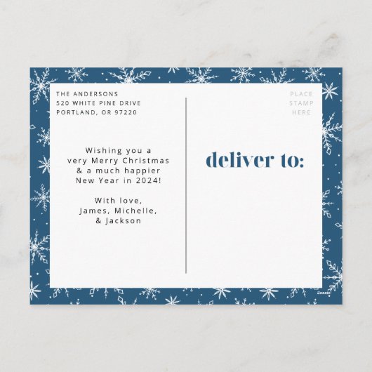 Bah Humbug Ugh Navy Grappige Foto Feestdagenkaart (Achterkant)