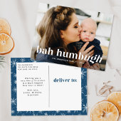 Bah Humbug Ugh Navy Grappige Foto Feestdagenkaart