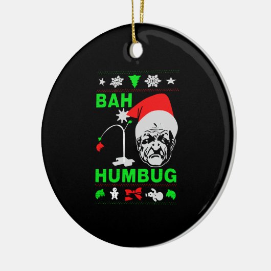 Bah Humbug Ugly Kerstmis Shirt Keramisch Ornament (Links)