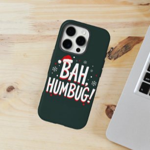 BAH, HUMBUG! vetgedrukt met kleine rode kerstmuts iPhone 16 Pro Hoesje