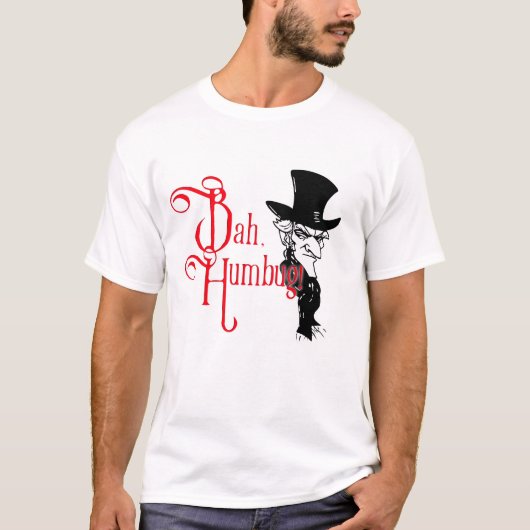 Bah Humbug Victoriaanse Heren Kerst T-Shirt (Voorkant)