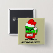 bah humbug vierkante button 5,1 cm (Voorkant /achterkant)