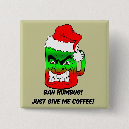 bah humbug vierkante button 5,1 cm (Voorkant)
