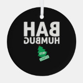 Bah Humbug Xmas Stinkt Grappig Anti Kerst Grumpy Glas Ornament (Achterkant)