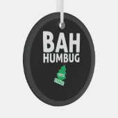 Bah Humbug Xmas Stinkt Grappig Anti Kerst Grumpy Glas Ornament (Voorkant Rechts)