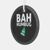 Bah Humbug Xmas Stinkt Grappig Anti Kerst Grumpy Glas Ornament (Voorkant links)