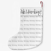 Bah humbug zwarte en witte kerstmis kleine kerstsok (Achterkant)