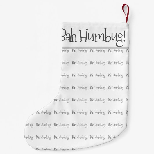 Bah humbug zwarte en witte kerstmis kleine kerstsok (Achterkant)