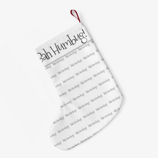 Bah humbug zwarte en witte kerstmis kleine kerstsok (Achterkant (Hangend))