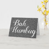 Bah Humbug Zwarte Faux schittert Kerstkaart Kaart (Gele Bloem)
