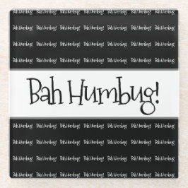 Bah humbug zwarte kerst glazen onderzetter