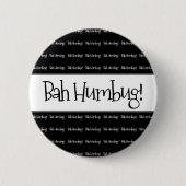 Bah humbug zwarte kerst ronde button 5,7 cm (Voorkant)
