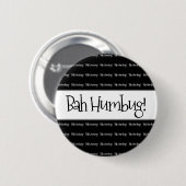 Bah humbug zwarte kerst ronde button 5,7 cm (Voorkant /achterkant)