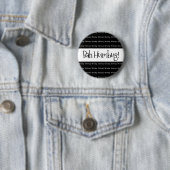 Bah humbug zwarte kerst ronde button 5,7 cm (In situ)