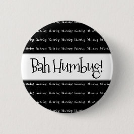 Bah humbug zwarte kerst ronde button 5,7 cm