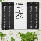 Bah humbug zwarte kerst theedoek (Gevouwen)