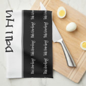 Bah humbug zwarte kerst theedoek (Quarter Fold)