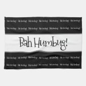Bah humbug zwarte kerst theedoek (Horizontaal)