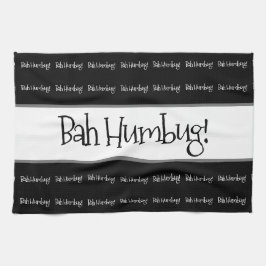 Bah humbug zwarte kerst theedoek