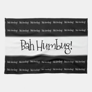 Bah humbug zwarte kerst theedoek