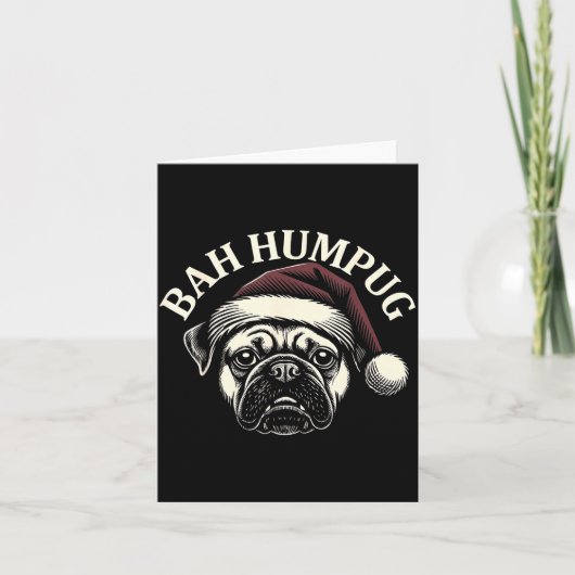 Bah Humpug Funny Pug Christmas Mpy Dog Lover Men  Kaart (Voorkant)