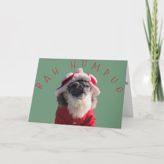 "Bah Humpug" Grappige Pug Sinterklaas Feestdagen Kaart