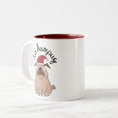 Bah Humpug Grumpy Santa Pug Mok (Voorkant links)