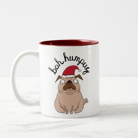 Bah Humpug Grumpy Santa Pug Mok (Links)
