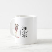 Bah Humpug Ondeugend Dog Waterverf Schattige Pug D Koffiemok (Voorkant links)