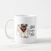 Bah Humpug Ondeugend Dog Waterverf Schattige Pug D Koffiemok (Links)