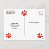 Bah Humpug Pug Dog Grappige Custom Kerstmis Foto Feestdagenkaart (Achterkant)