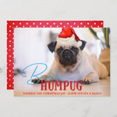 Bah Humpug Pug Dog Grappige Custom Kerstmis Foto Feestdagenkaart (Voorkant / Achterkant)