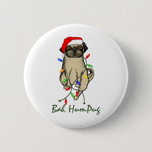 Bah HumPug Ronde Button 5,7 Cm (Voorkant)