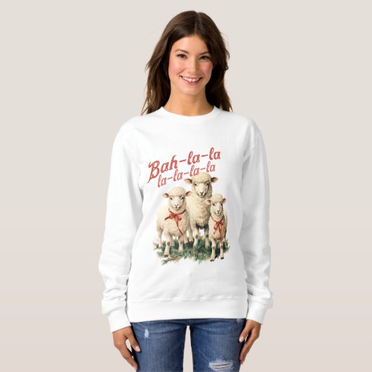 Bah La La La Kerstmis Schaap Trui (Voorkant volledig)