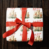 Bah La La Schattigee Retro Kerstschaap Cadeaupapier