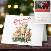 Bah La La Schattigee Retro Kerstschaap Feestdagen Kaart